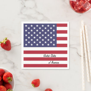 Amerikanska Flagga & United Stater party /sport fl Pappersservett