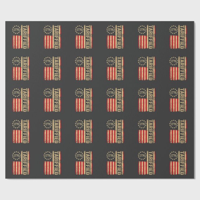 Amerikanska Flagga USA 1776 amerikanska Tarrifs Presentpapper (Platt)