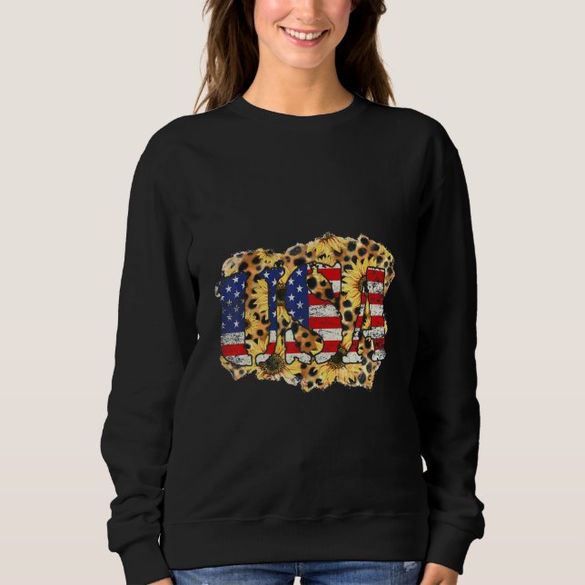 Amerikanska Flagga USA 4 juli T Shirt (Framsida)
