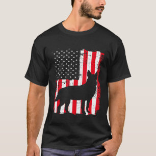 Amerikanska Flagga USA Australien Cattle Hund Blue T Shirt