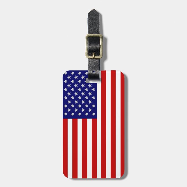 Amerikanska Flagga USA Bagagebricka (Vertikal Framsida)