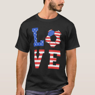 Amerikanska Flagga USA flagga Kärlek Amerika-fotbo T Shirt
