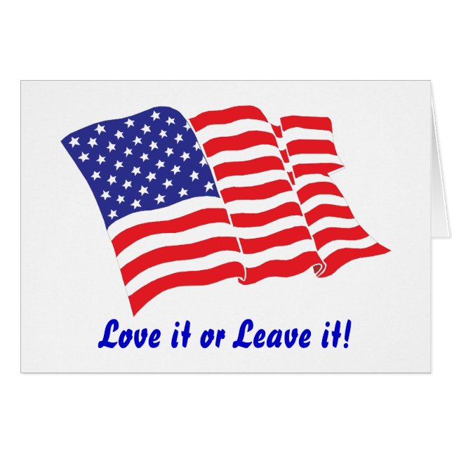 Amerikanska-Flagga/USA Hälsningskort (Framsidan Horizontal)