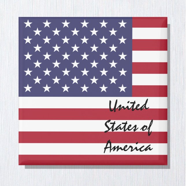 Amerikanska flagga & USA - helgdag/sportfantaster Magnet (Skapare uppladdad)