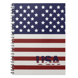 Amerikanska Flagga USA Mönster Anteckningsbok