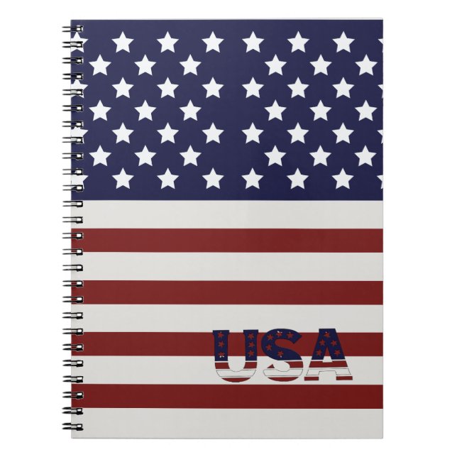 Amerikanska Flagga USA Mönster Anteckningsbok (Framsidan)