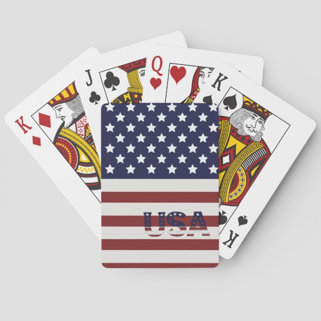 Amerikanska Flagga USA Mönster Casinokort (Baksidan)