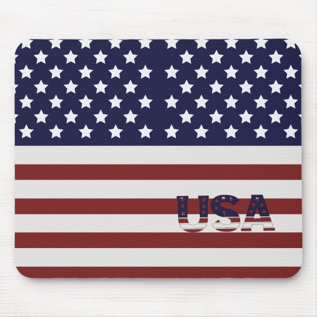 Amerikanska Flagga USA Mönster Musmatta (Framsidan)