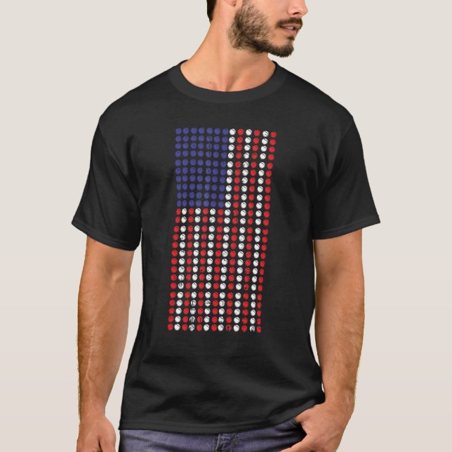 Amerikanska Flagga USA Patriot Tennis Boll Coola S T Shirt (Framsida)