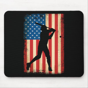 Amerikanska Flagga USA Patriotic Baseball Älskare Musmatta