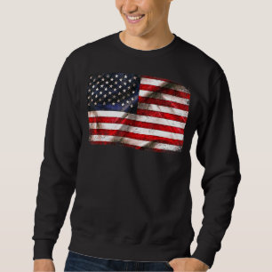 Amerikanska Flagga USA Patriotic for US Manar Wome Lång Ärmad Tröja