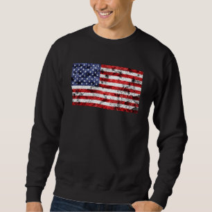 Amerikanska Flagga USA Patriotic for US Manar Wome Lång Ärmad Tröja