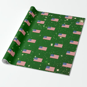 Amerikanska Flagga USA Patriotic Jul Presentpapper