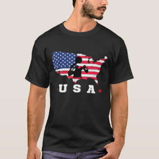 Amerikanska Flagga USA Patriotic Sports American F T Shirt