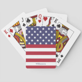 Amerikanska Flagga USA Patriotic Stars Rand Namn Casinokort