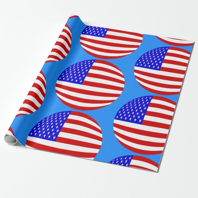 Amerikanska flagga usa patriotiska stjärnor rand o presentpapper (Utrullad)