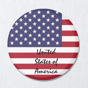 Amerikanska flagga & USA - resor/sportfantaster Magnet