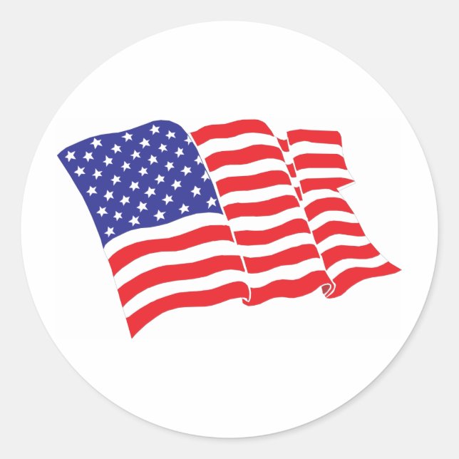 Amerikanska Flagga USA Runt Klistermärke (Framsida)