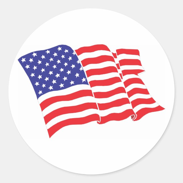 Amerikanska-Flagga USA Runt Klistermärke (Framsida)
