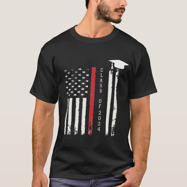 Amerikanska flagga USA student senie T-Shirt (Framsida)