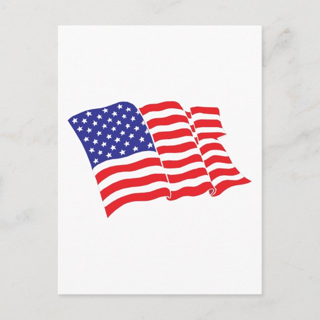 Amerikanska-Flagga USA Vykort (Framsida)