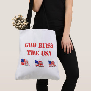 Amerikanska Flagga Välsigna dig USA Tygkasse