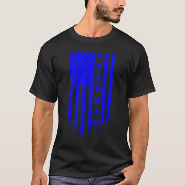 Amerikanska Flagga väpnade styrkor Veteran Patriot T Shirt (Framsida)