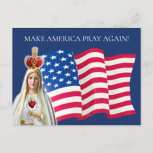 Amerikanska Flagga Vårt Dam i Fatima Vykort