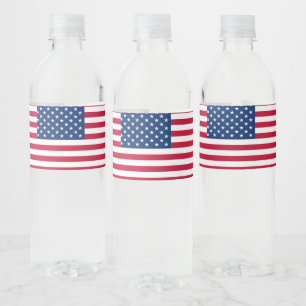 Amerikanska Flagga Vattenflaskor Etikett