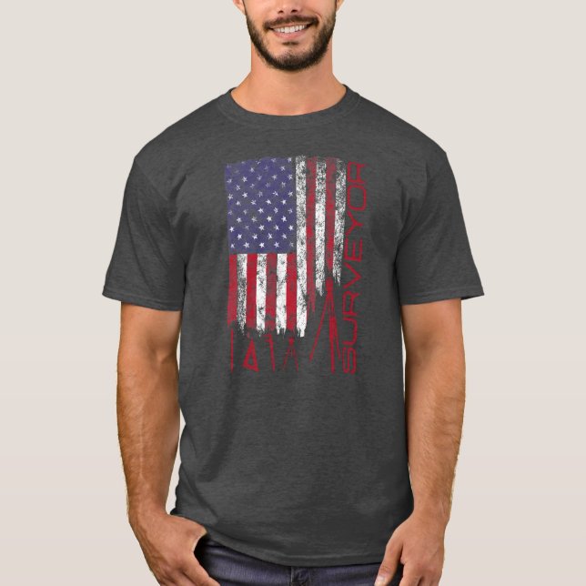 Amerikanska Flagga Verktyg 4 juli T Shirt (Framsida)