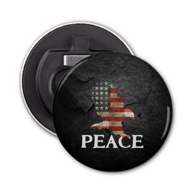 Amerikanska Flagga vid Svarta Sten Flasköppnare (Framsidan)