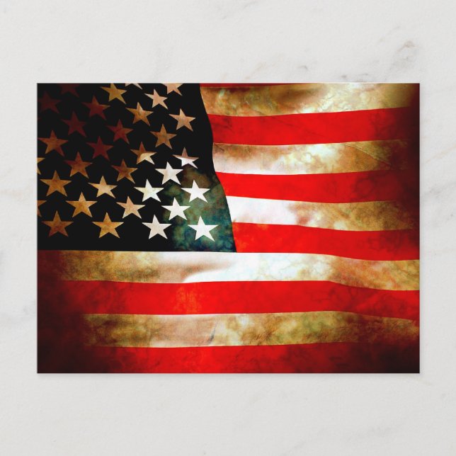 Amerikanska Flagga Vykort (Framsida)