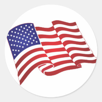 Amerikanska Flagga Wave Stickers Runt Klistermärke