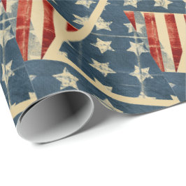 Amerikanska Flagga Weasted Stars och stripes Presentpapper