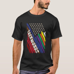 Amerikanska Flagga White Black Bälte Färg Taekwond T Shirt