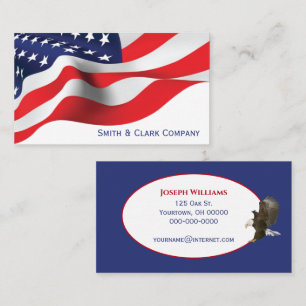 Amerikanska Flagga White Visitkort