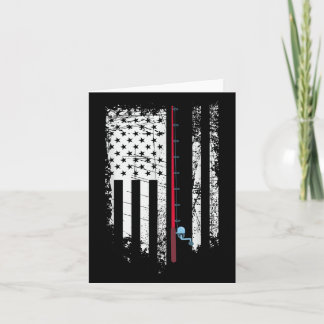 Amerikanska Flagga With Fishing Rod - Patriotic Fi Kort