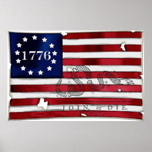 Amerikanska flaggan 1776 poster