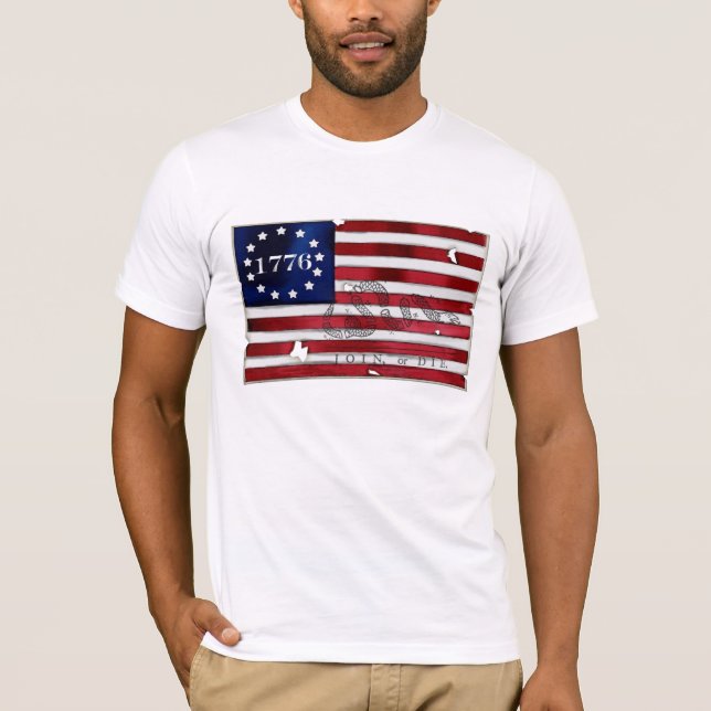 Amerikanska flaggan 1776 t-shirt (Framsida)