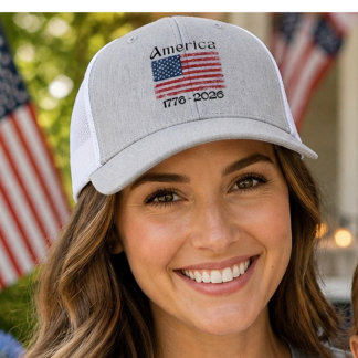 Amerikanska flaggan 1776 till 2026 250-årsjubileum keps