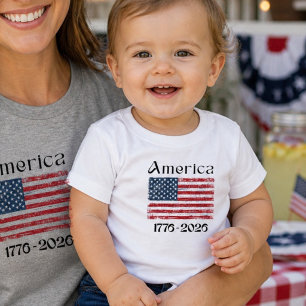 Amerikanska flaggan 1776 till 2026 Barn 250-årsjub T Shirt