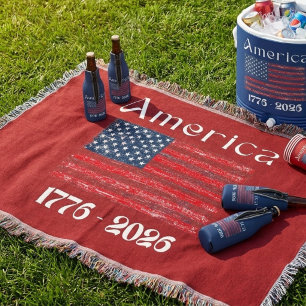 Amerikanska flaggan 1776 till 2026 USA 250-årsjubi Filt