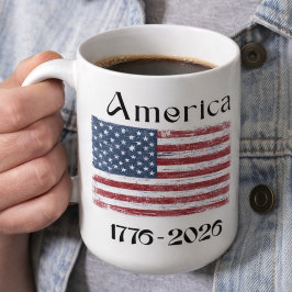 Amerikanska flaggan 1776 till 2026 USA 250-årsjubi Kaffemugg