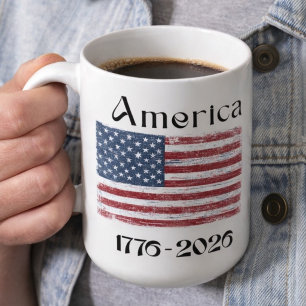 Amerikanska flaggan 1776 till 2026 USA 250-årsjubi Kaffemugg