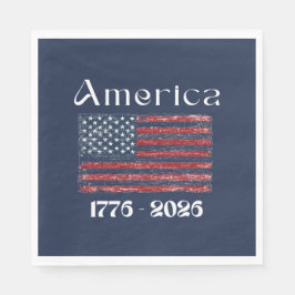 Amerikanska flaggan 1776 till 2026 USA 250-årsjubi Pappersservett