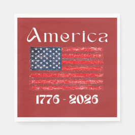 Amerikanska flaggan 1776 till 2026 USA 250-årsjubi Pappersservett