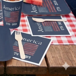 Amerikanska flaggan 1776 till 2026 USA 250-årsjubi Pappersservett