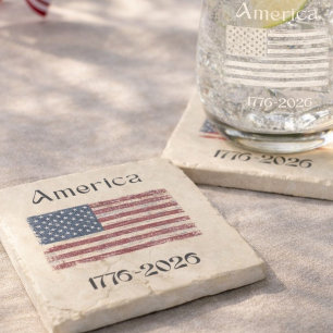 Amerikanska flaggan 1776 till 2026 USA 250-årsjubi Stenunderlägg