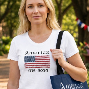 Amerikanska flaggan 1776 till 2026 USA 250-årsjubi T Shirt