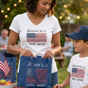 Amerikanska flaggan 1776 till 2026 USA 250-årsjubi T Shirt